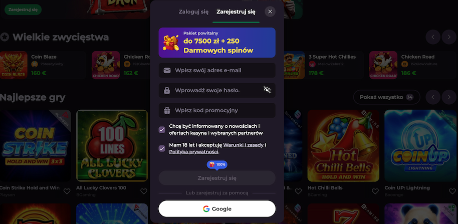 Rocky Spin Casino login